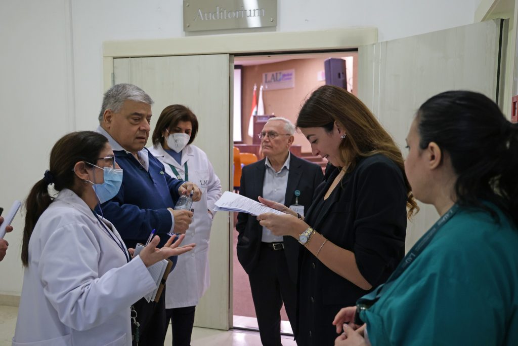 Welcoming Dr. Nour Al Osta for a visit and a refresher training as part of the Mass Casualty Management program, organized by WHO and MOPH